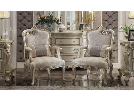 Picardy Pearl Chair w/ Pillow (Left Facing Leaf) - Ornate Home