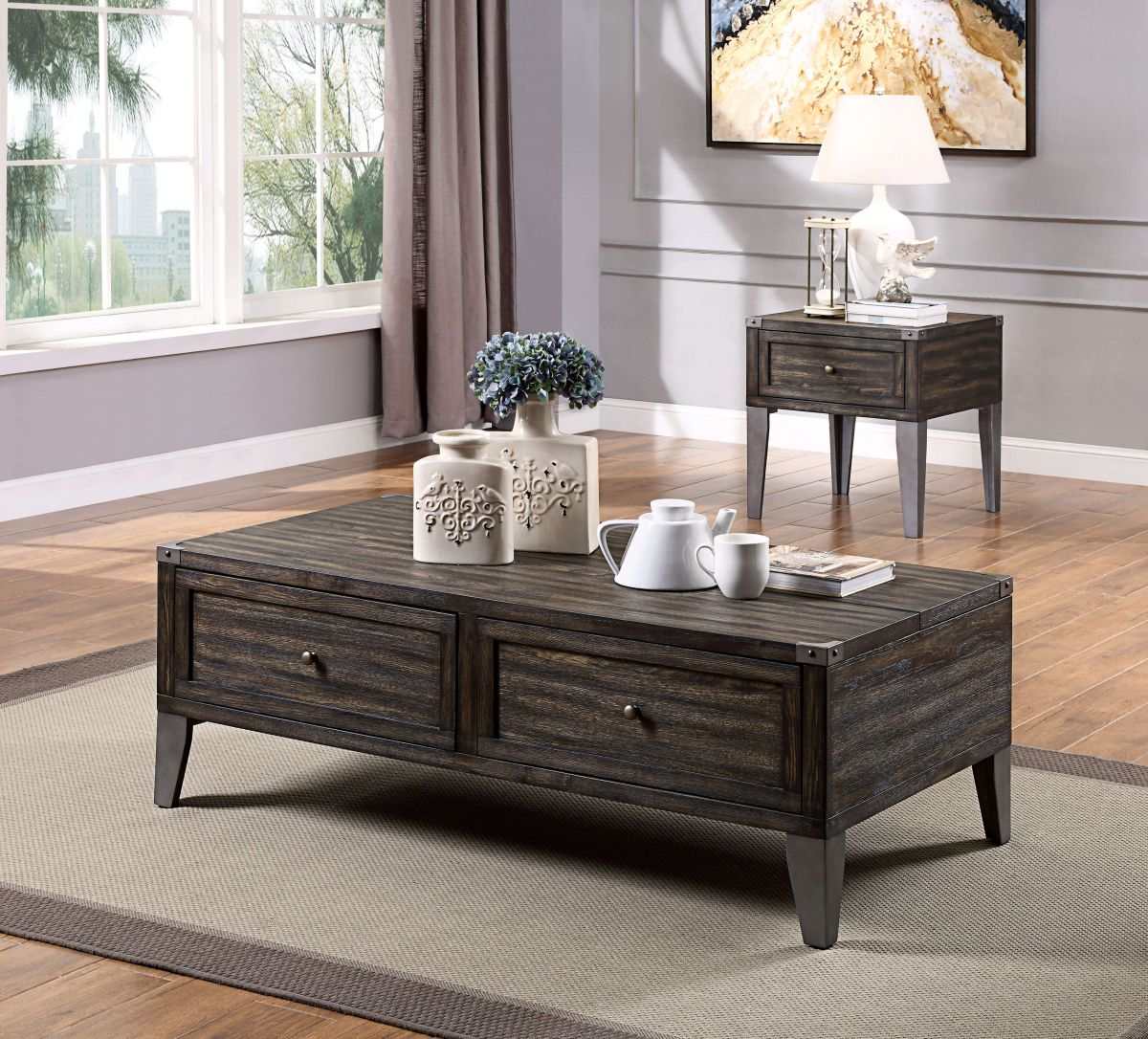 Piedmont Dark Oak End Table - Ornate Home