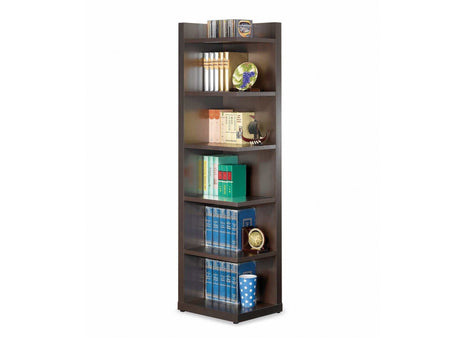 Pinckard Cappuccino 6 Tier Corner Bookcase - Ornate Home