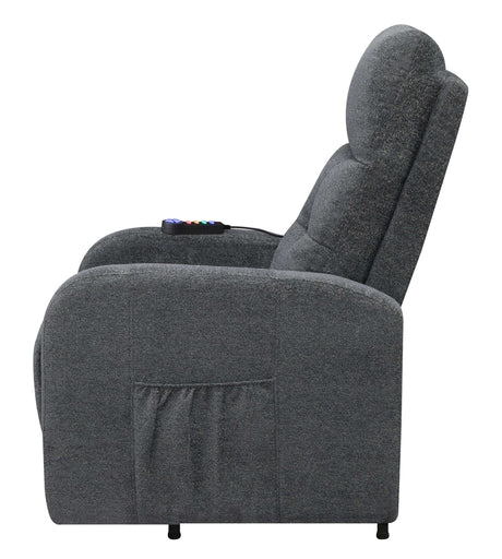 Piotr Charcoal Power Lift Recliner - Ornate Home