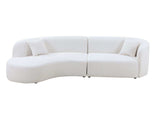 Placerita Luxury Modern Living Room Boucle Couch Sofa Left Arm Facing, White - Ornate Home