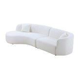 Placerita Luxury Modern Living Room Boucle Couch Sofa Left Arm Facing, White - Ornate Home