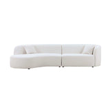 Placerita Luxury Modern Living Room Boucle Couch Sofa Left Arm Facing, White - Ornate Home