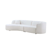 Placerita Luxury Modern Living Room Boucle Couch Sofa Left Arm Facing, White - Ornate Home