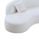 Placerita Luxury Modern Living Room Boucle Couch Sofa Left Arm Facing, White - Ornate Home