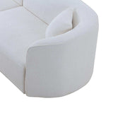 Placerita Luxury Modern Living Room Boucle Couch Sofa Left Arm Facing, White - Ornate Home