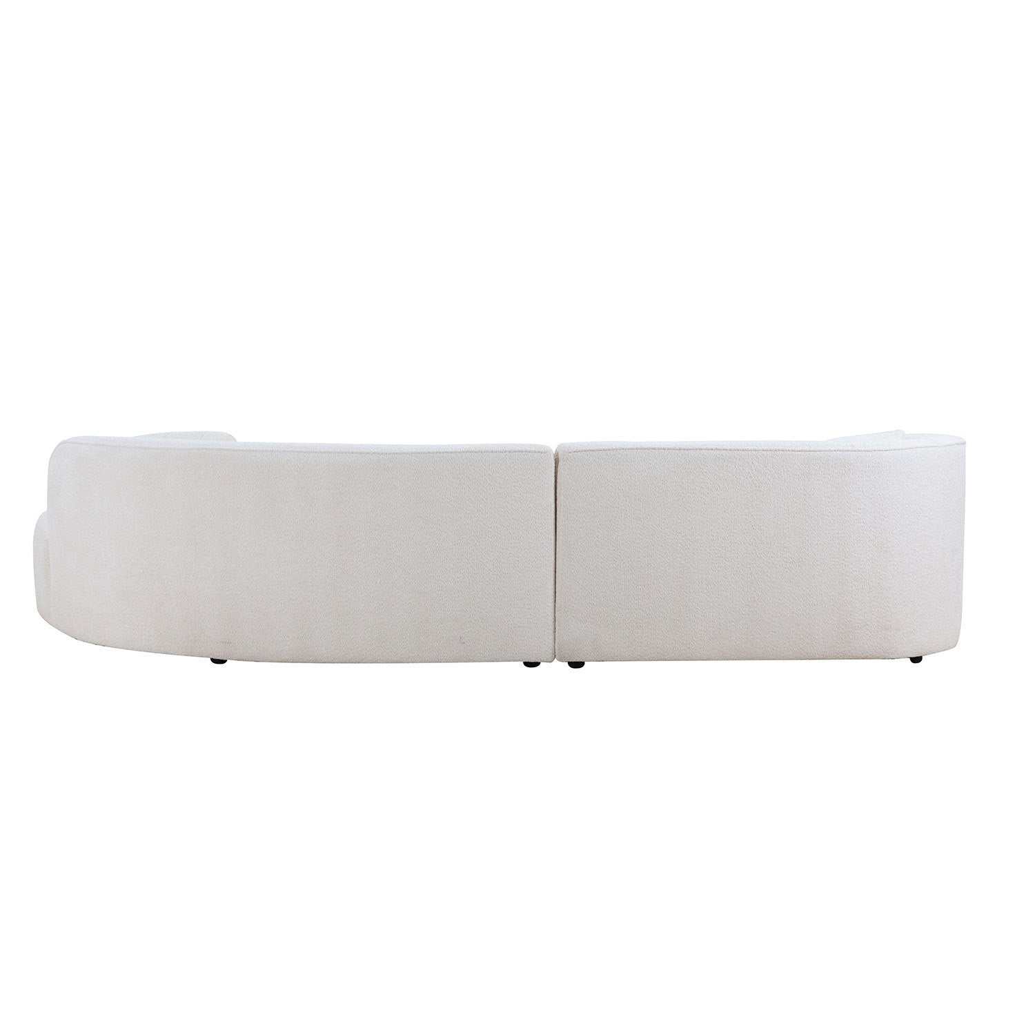 Placerita Luxury Modern Living Room Boucle Couch Sofa Left Arm Facing, White - Ornate Home