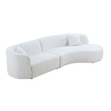 Placerita Luxury Modern Living Room Boucle Couch Sofa Right Arm Facing, White - Ornate Home