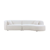 Placerita Luxury Modern Living Room Boucle Couch Sofa Right Arm Facing, White - Ornate Home