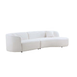 Placerita Luxury Modern Living Room Boucle Couch Sofa Right Arm Facing, White - Ornate Home