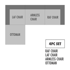 Pluma Charcoal Fabric Modular Sectional Pre-Sets - Ornate Home