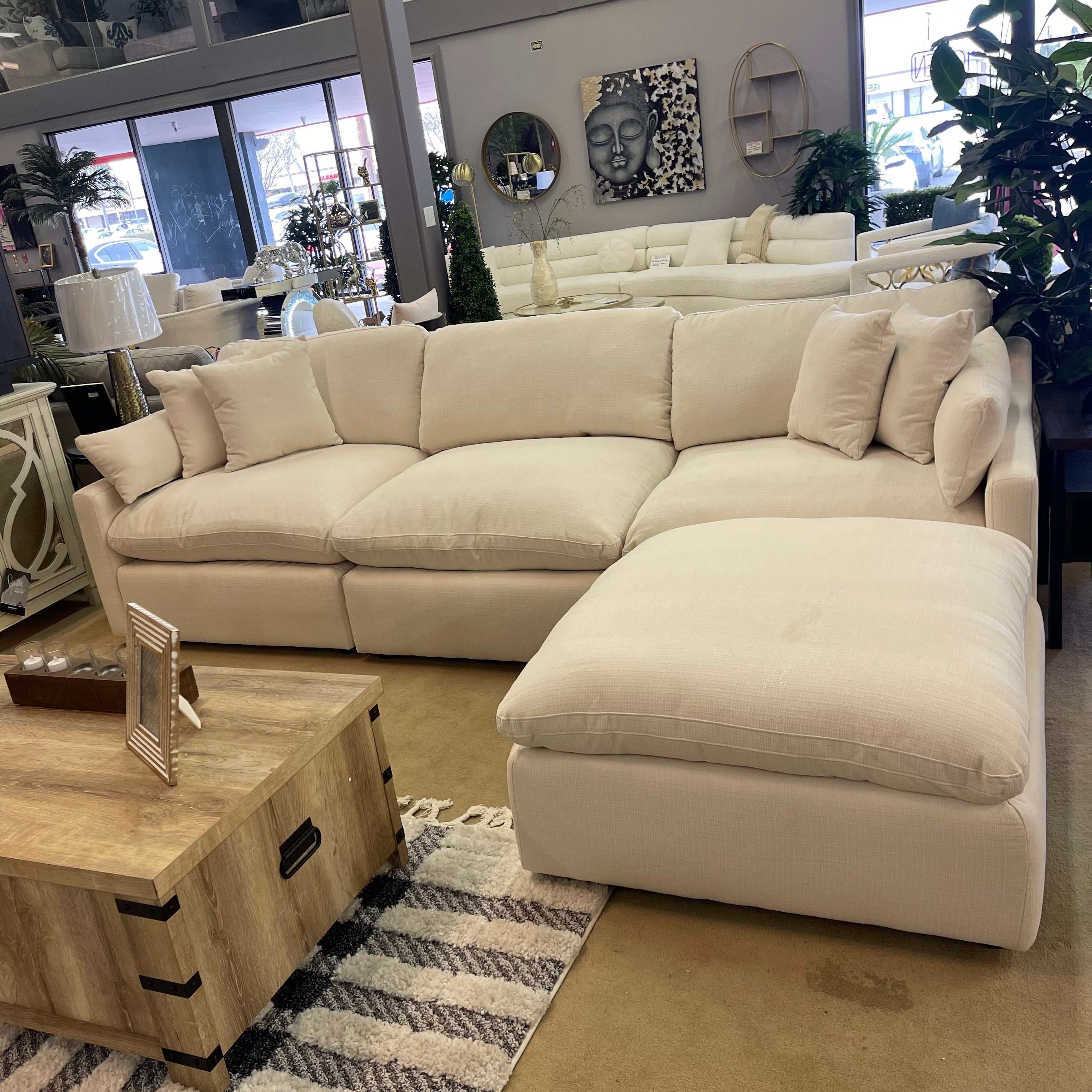 Coaster Pluma Ivory Fabric Modular Sectional Pre-Sets | Ornate Home