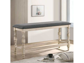 Plymouth Ivory/Dark Gray Counter Height Bench - Ornate Home