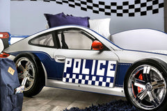 Poe Blue & White Twin Car Bed - Ornate Home