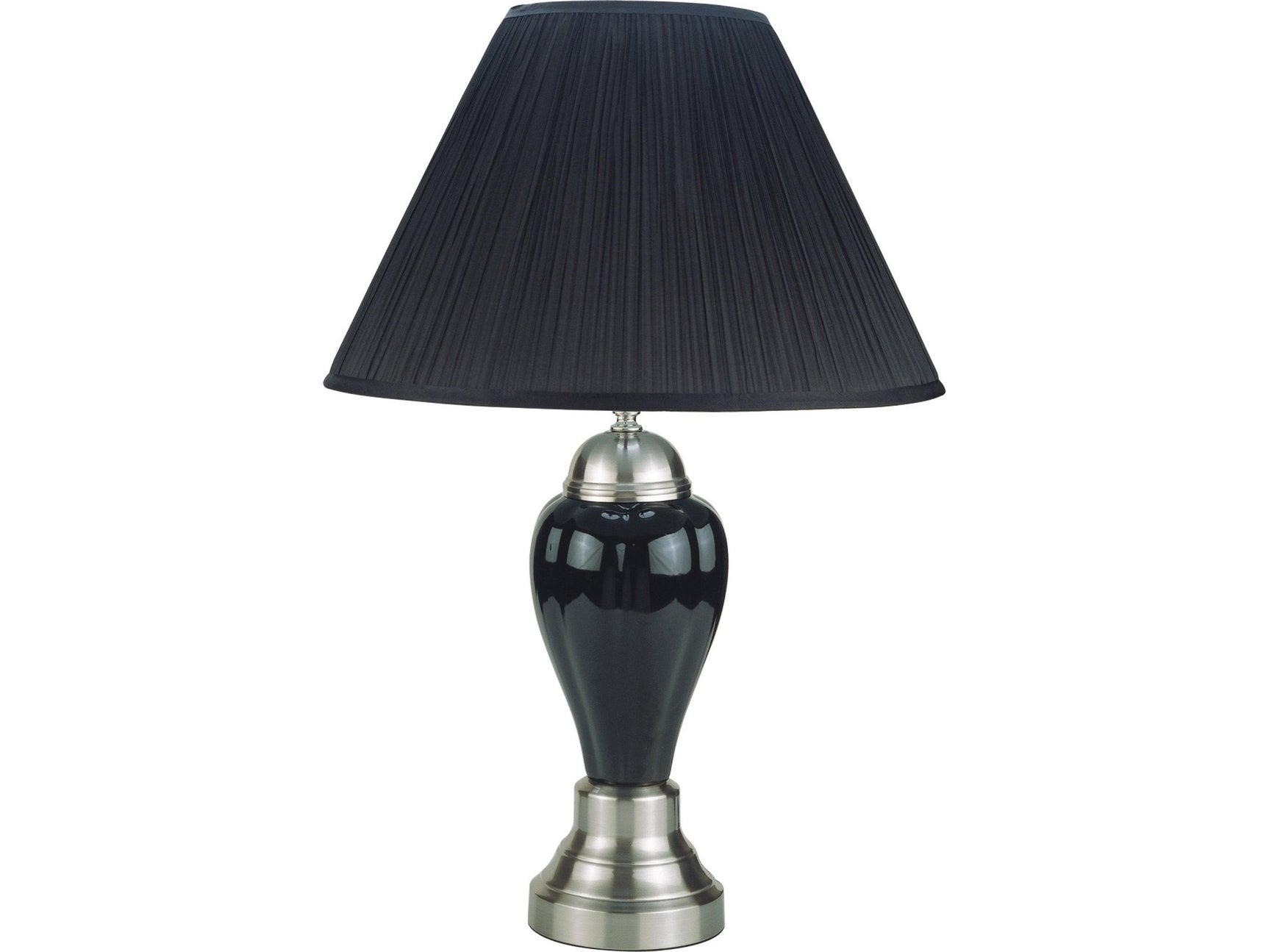 Porcelain Black Satin Nikel 26" Table Lamp (Set of 12) - Ornate Home