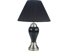 Porcelain Black Satin Nikel 26" Table Lamp (Set of 12) - Ornate Home