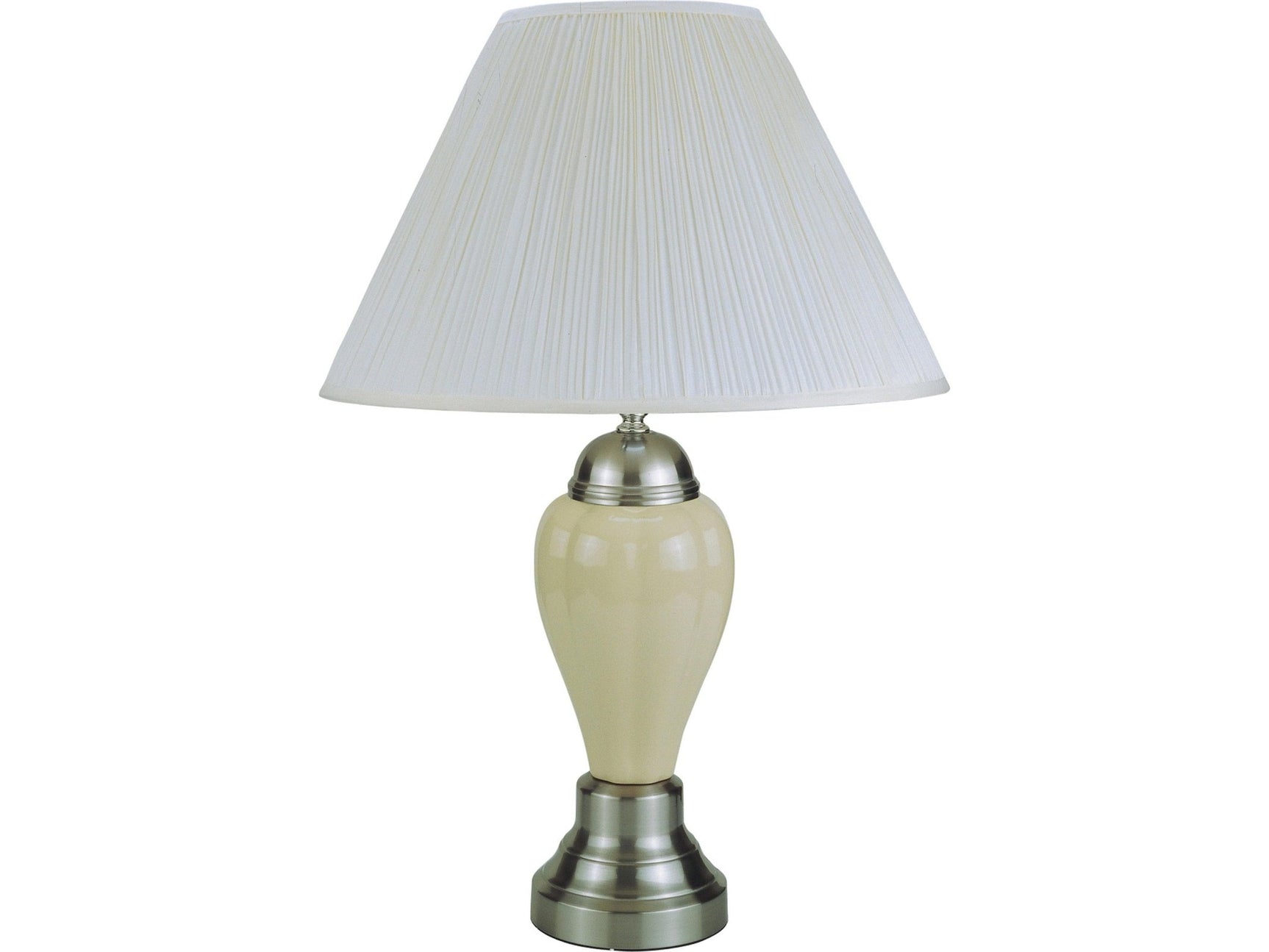 Porcelain Ivory Satin Nikel 26" Table Lamp (Set of 12) - Ornate Home