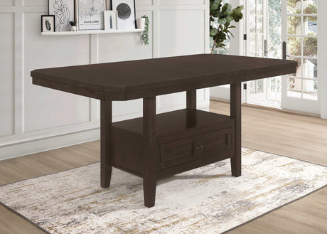 Prentiss Cappuccino Counter Height Dining Table - Ornate Home