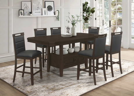 Prentiss Cappuccino Counter Height Dining Table - Ornate Home