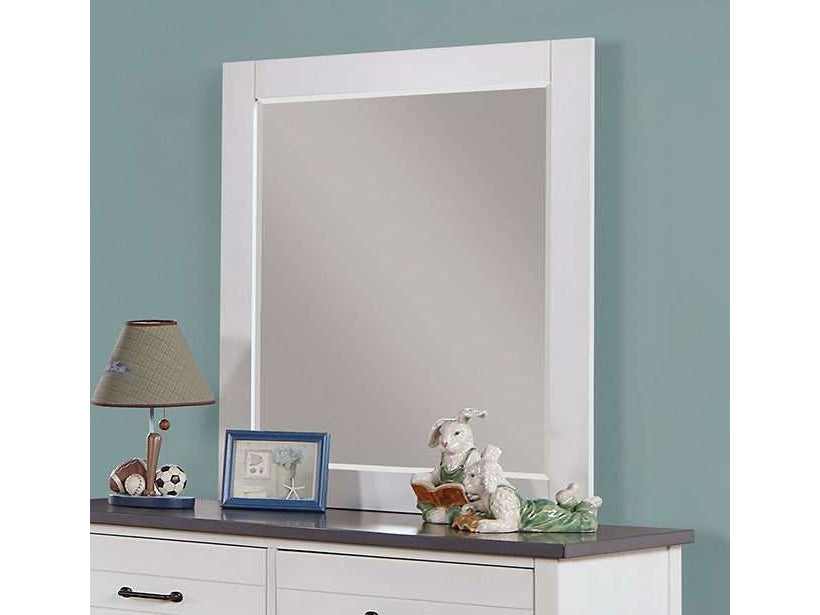 Priam White/Gray Mirror - Ornate Home
