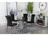Quinn Black / Mirror 5 Pc Dining Set - Ornate Home