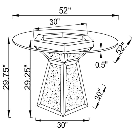 Quinn Black / Mirror 5 Pc Dining Set - Ornate Home
