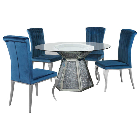 Quinn Teal / Mirror 5 Pc Dining Set - Ornate Home