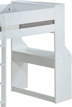 Ragna White Twin Loft Bed Set w/ Chair - Ornate Home