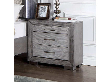 Raiden Gray Nightstand w/ USB - Ornate Home