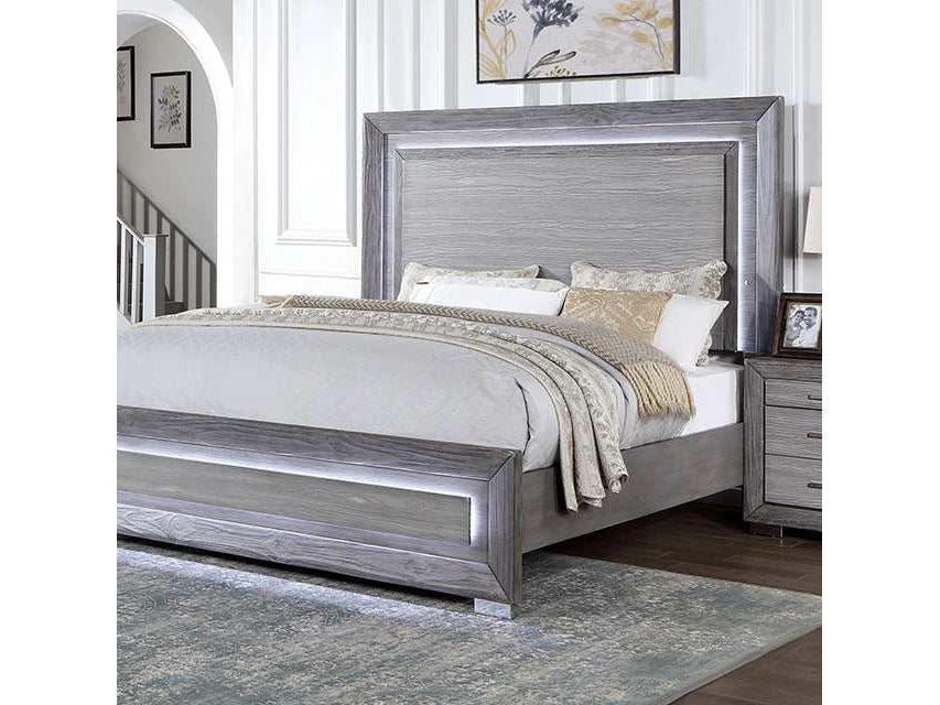 Raiden Gray Queen Bed - Ornate Home