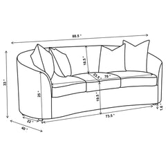 Rainn Latte 3 Pc Sofa Set - Ornate Home