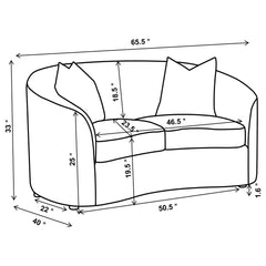 Rainn Latte Loveseat - Ornate Home