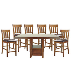 Ralene Medium Brown Counter Height Dining Room Set / 7pc - Ornate Home