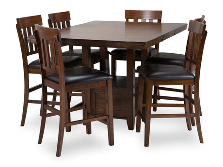 Ralene Medium Brown Counter Height Dining Room Set / 7pc - Ornate Home