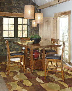 Ralene Medium Brown Counter Height Dining Room Set / 7pc - Ornate Home