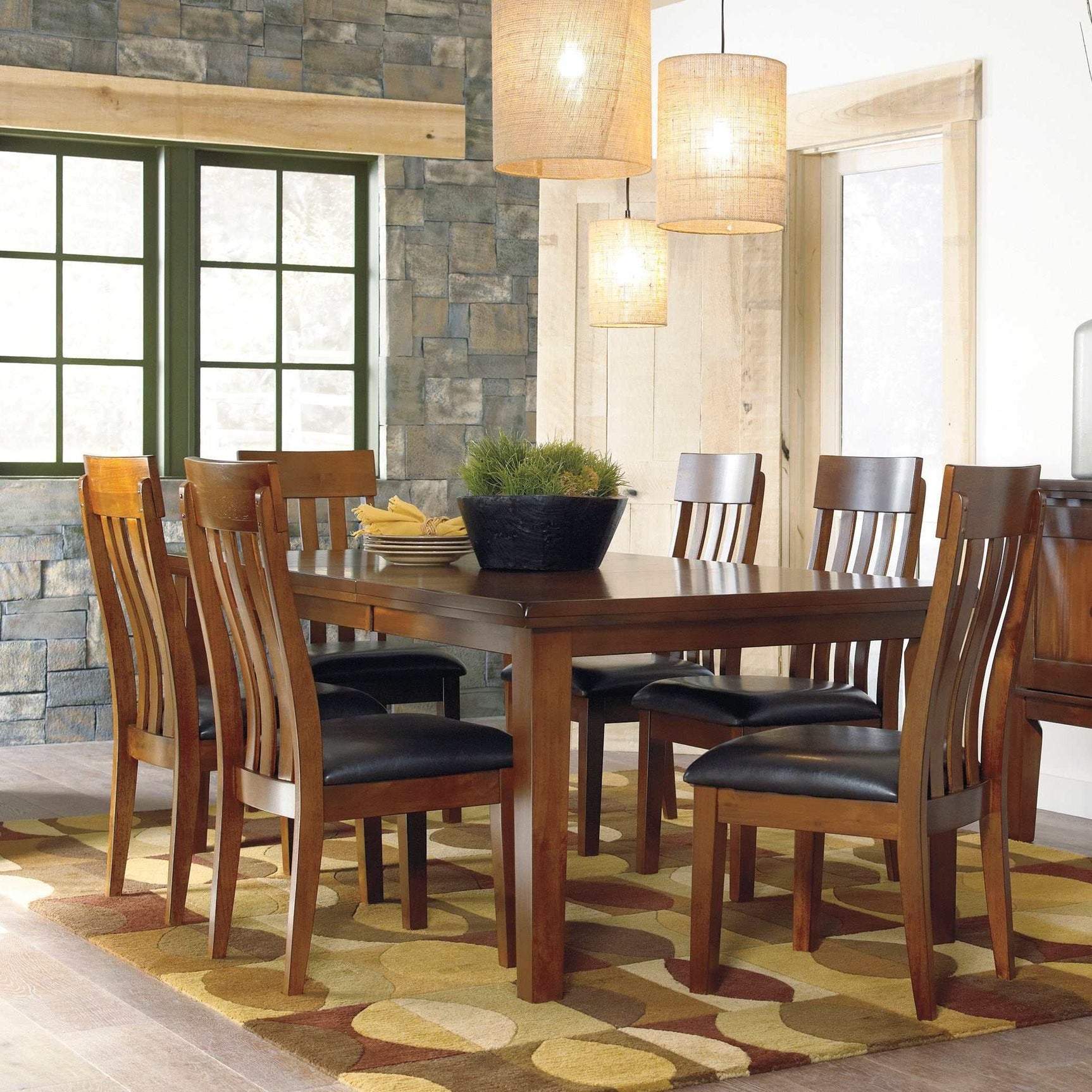 Ralene Medium Brown Dining Room Set / 7pc - Ornate Home