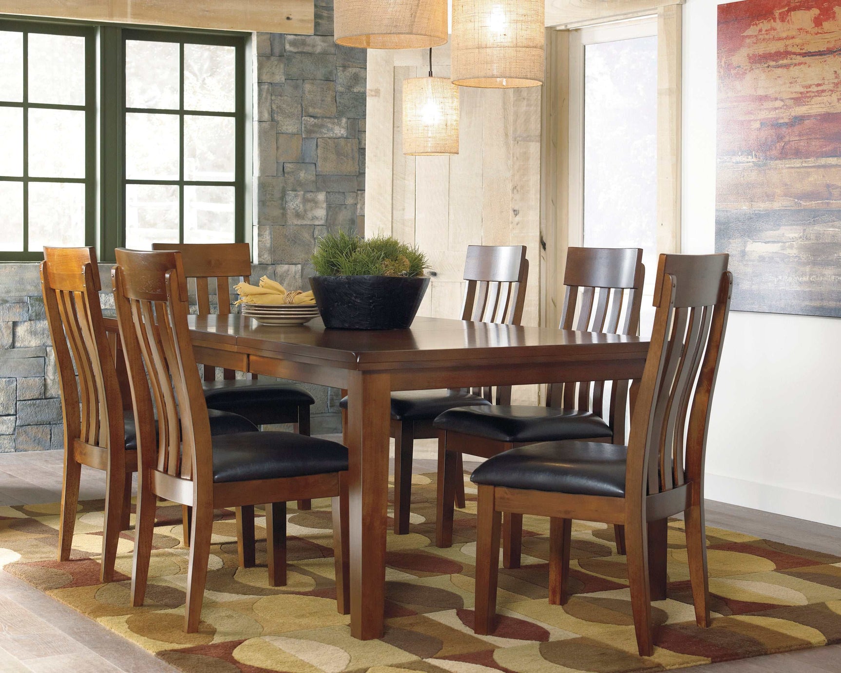 Ralene Medium Brown Dining Room Set / 7pc - Ornate Home