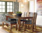 Ralene Medium Brown Dining Room Set with Bench / 6pc - Ornate Home