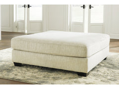Rawcliffe Parchment Oversized Accent Ottoman - Ornate Home