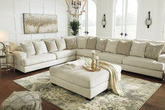Rawcliffe Parchment Oversized Accent Ottoman - Ornate Home
