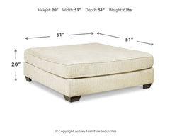 Rawcliffe Parchment Oversized Accent Ottoman - Ornate Home
