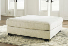 Rawcliffe Parchment Oversized Accent Ottoman - Ornate Home