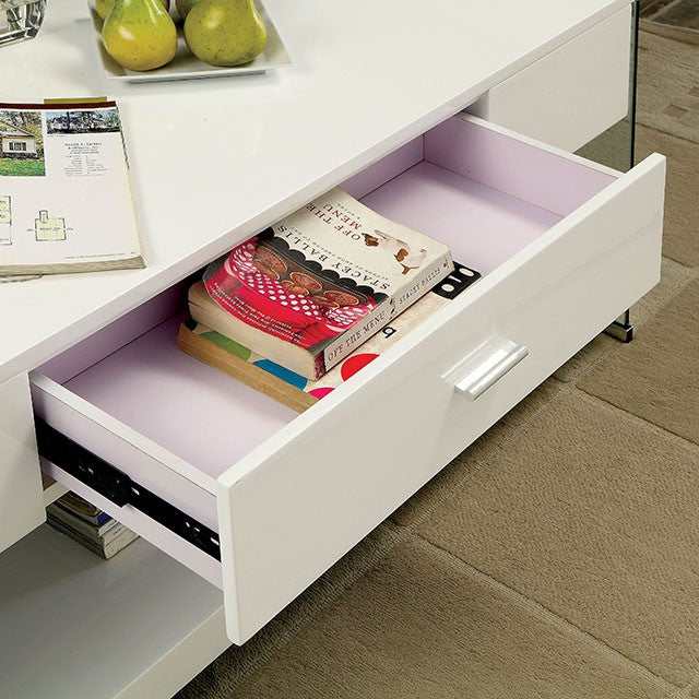 Raya White Coffee Table - Ornate Home