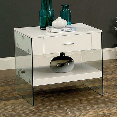Raya White End Table - Ornate Home