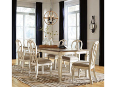 Realyn Chipped White Dining Room Set / 7pc - Ornate Home