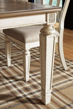Realyn Chipped White Dining Room Set / 7pc - Ornate Home