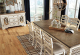 Realyn Chipped White Dining Room Set / 9pc (Ladderback styling) - Ornate Home