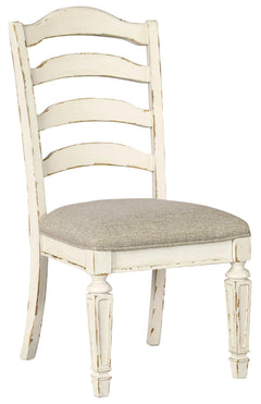 Realyn Chipped White Dining Room Set / 9pc (Ladderback styling) - Ornate Home