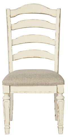 Realyn Chipped White Dining Room Set / 9pc (Ladderback styling) - Ornate Home