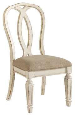 Realyn Chipped White Oval Dining Room Set / 5pc (Oval back) - Ornate Home